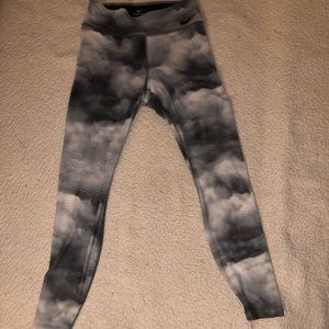 Nike Black and Gray Mesh Legging